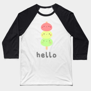 Hello Kawaii Dango Cute Hanami Japanese Dessert Asian Snack Baseball T-Shirt